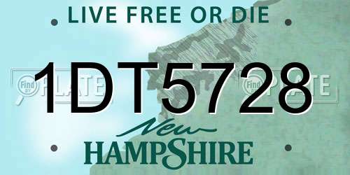 1DT5728 New Hampshire License Plate