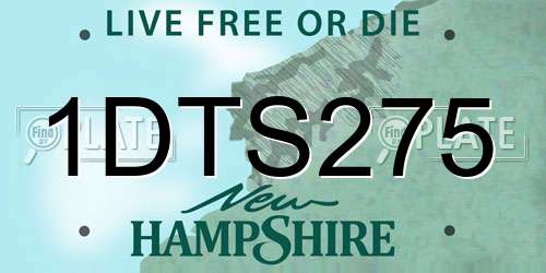 1DTS275 New Hampshire License Plate