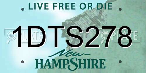 1DTS278 New Hampshire License Plate