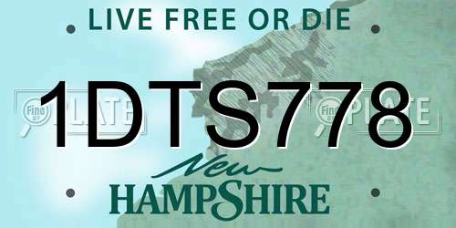 1DTS778 New Hampshire License Plate