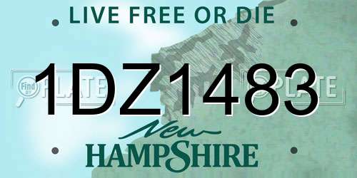 1DZ1483 New Hampshire License Plate