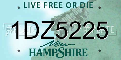1DZ5225 New Hampshire License Plate