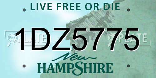 1DZ5775 New Hampshire License Plate