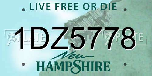 1DZ5778 New Hampshire License Plate
