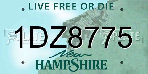 1DZ8775 New Hampshire License Plate