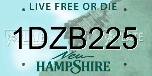 1DZB225 New Hampshire License Plate
