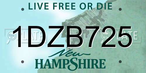 1DZB725 New Hampshire License Plate