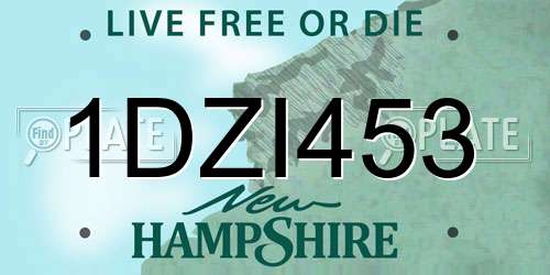 1DZI453 New Hampshire License Plate