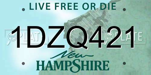 1DZQ421 New Hampshire License Plate