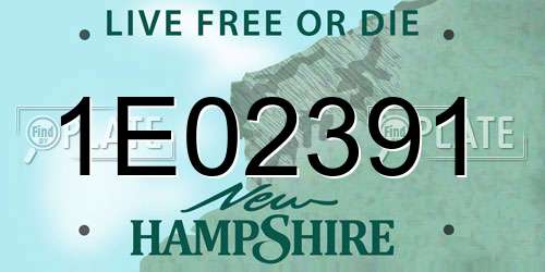 1E02391 New Hampshire License Plate