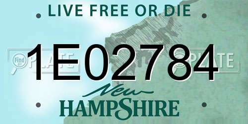 1E02784 New Hampshire License Plate