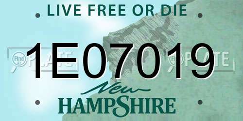 1E07019 New Hampshire License Plate