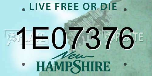 1E07376 New Hampshire License Plate