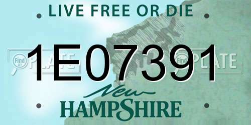 1E07391 New Hampshire License Plate