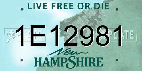 1E12981 New Hampshire License Plate