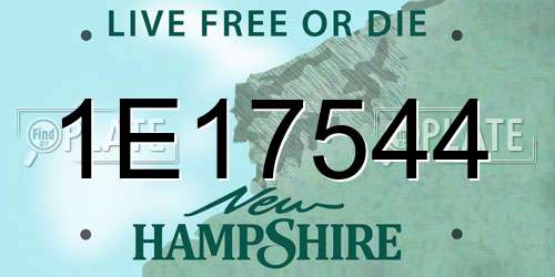 1E17544 New Hampshire License Plate