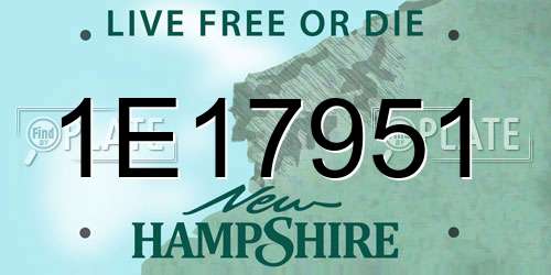 1E17951 New Hampshire License Plate