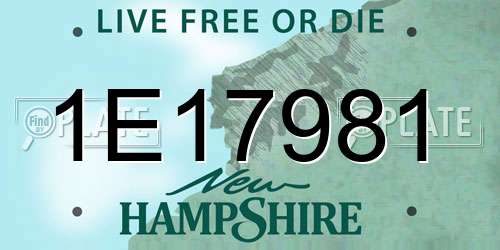 1E17981 New Hampshire License Plate