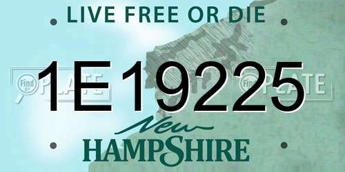 1E19225 New Hampshire License Plate