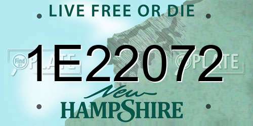 1E22072 New Hampshire License Plate