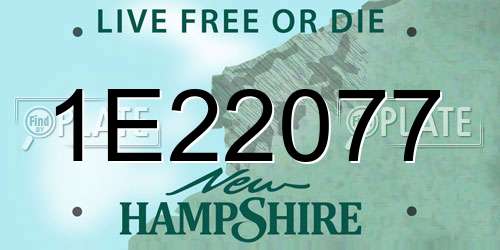 1E22077 New Hampshire License Plate