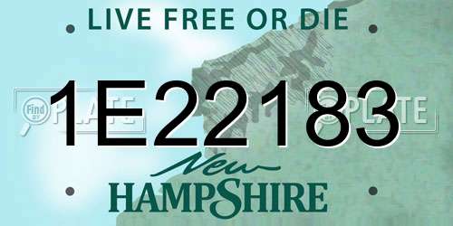 1E22183 New Hampshire License Plate