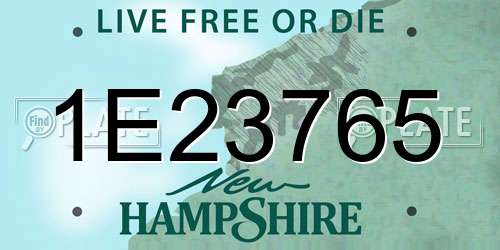 1E23765 New Hampshire License Plate