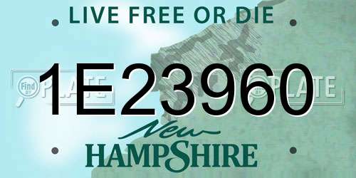 1E23960 New Hampshire License Plate
