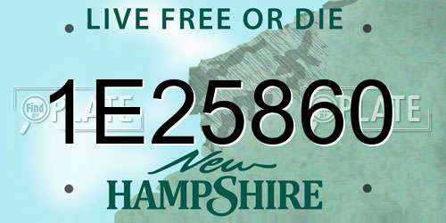 1E25860 New Hampshire License Plate