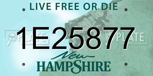 1E25877 New Hampshire License Plate