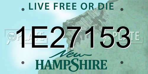 1E27153 New Hampshire License Plate