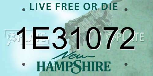 1E31072 New Hampshire License Plate