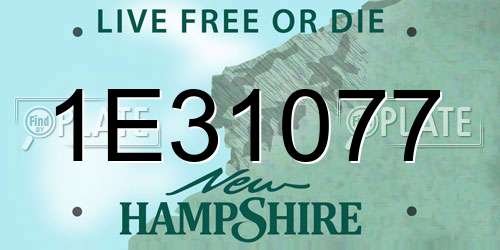 1E31077 New Hampshire License Plate