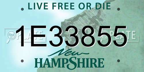 1E33855 New Hampshire License Plate