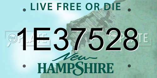 1E37528 New Hampshire License Plate