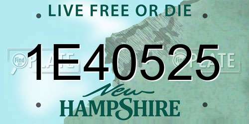 1E40525 New Hampshire License Plate