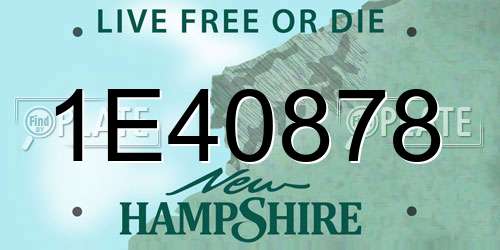 1E40878 New Hampshire License Plate