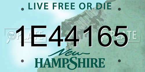 1E44165 New Hampshire License Plate