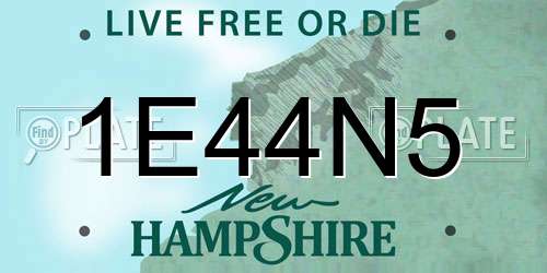 1E44N5 New Hampshire License Plate