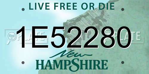 1E52280 New Hampshire License Plate