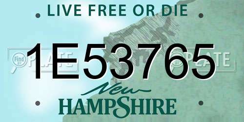 1E53765 New Hampshire License Plate