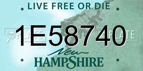 1E58740 New Hampshire License Plate