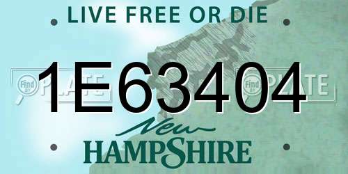 1E63404 New Hampshire License Plate
