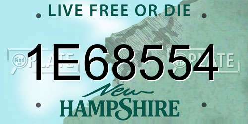 1E68554 New Hampshire License Plate