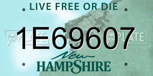 1E69607 New Hampshire License Plate