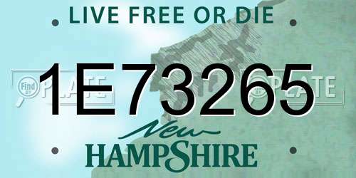 1E73265 New Hampshire License Plate