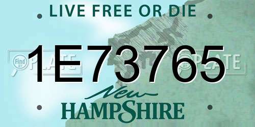 1E73765 New Hampshire License Plate