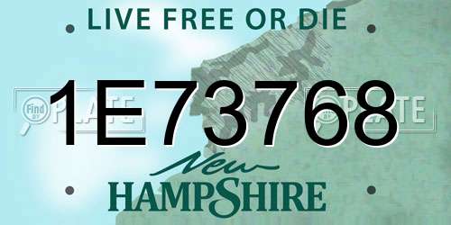 1E73768 New Hampshire License Plate