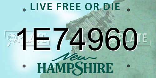1E74960 New Hampshire License Plate