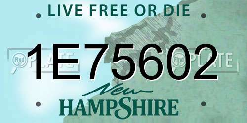 1E75602 New Hampshire License Plate
